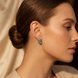 Boucles d'oreilles créoles en or émeraude