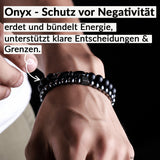 Energy Guardian karkötő hematittal és ónixszal