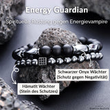 Energy Guardian karkötő hematittal és ónixszal