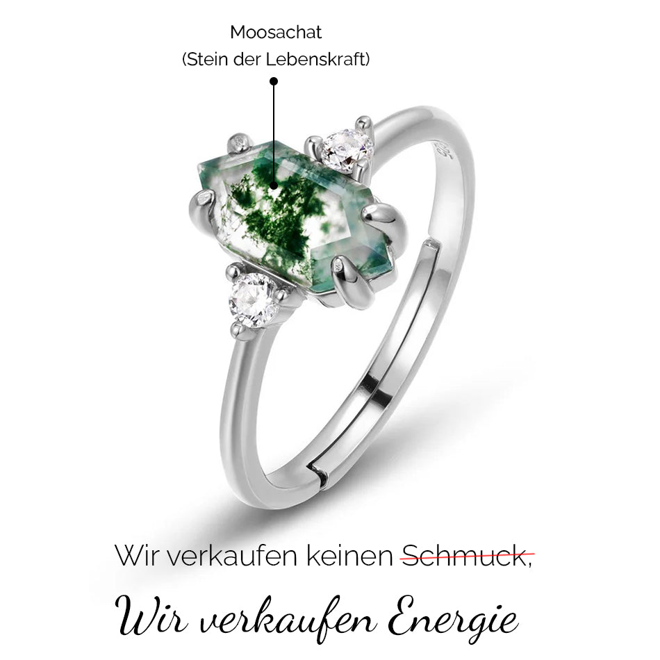 S925 mohaachát gyűrű – az életerő köve