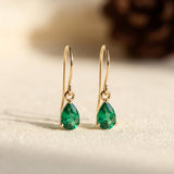 Boucles d'oreilles goutte d'eau en or émeraude