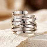 Bague en argent multi-bandes