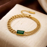 Bracelet Chaîne en Or Émeraude