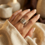 Bague en argent multi-bandes