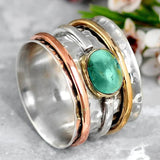 Bague Accent avec Bisel en Argent, Or et Or Rose