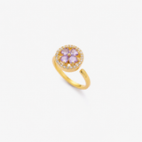 Bague Florale en Saphir Doré