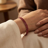 Bracelet de Tennis en Rubis Argenté
