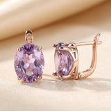 Boucles d'oreilles en améthyste et or rose