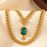 Collier en Chaîne Or Émeraude