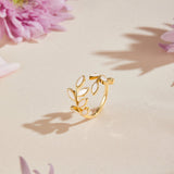 Bague Motif Feuille d'Or