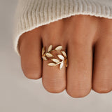 Bague Motif Feuille d'Or