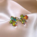 Sokszínű Zirconia Fülbevalók Elegáns Aranyban